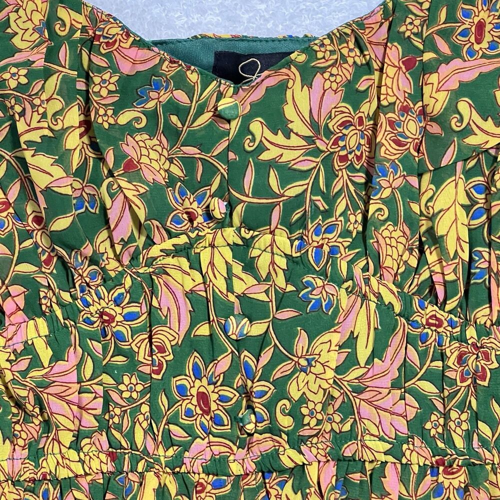 Japna Floral Crop Top Woman’s M Multi Romantic Festival Lined - Picture 12 of 17